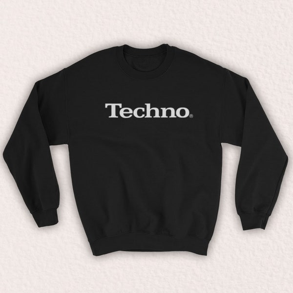 Techno Music Parody Logo Love Of Techno Music DJ Decks Unofficial Unisex Adults Sweatshirt Choose From 10 Colour Options