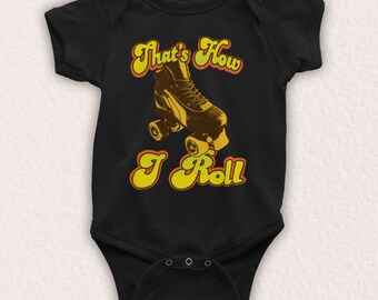 Roller Skate Thats How I Roll Funny Parody Rollerskating Slogan Unofficial Baby Grow Choose From 9 Colour Options