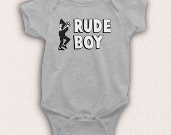 Rude Boy Jamaican Street Culture Slogan 2 Tone Ska Reggae Music Fan Unofficial Baby Grow Choose From 9 Colour Options