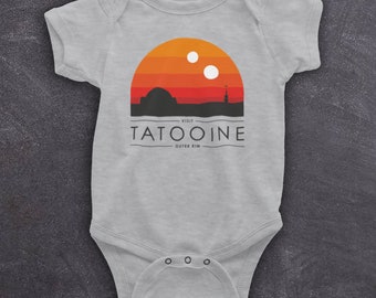 Star Visit Tatooine Outer Rim Vintage Tourism Poster Sci Fi Wars Baby Babygrow One Piece Bodysuit All Sizes And Colours