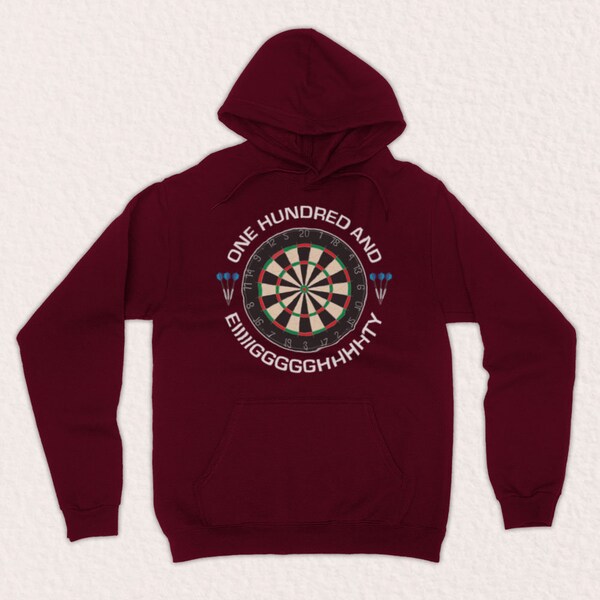 Darts Dartboard One Hundred And Eighty Darts Maximum Call Slogan Unofficial Unisex Adults Hoodie Choose From 10 Colour Options