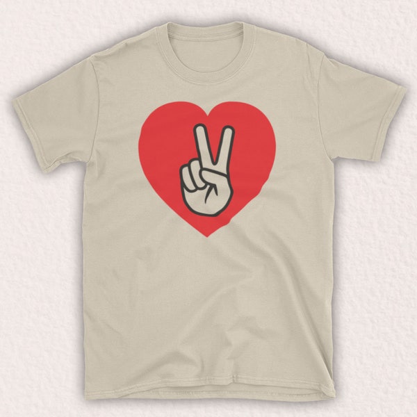 Peace and Love Symbole V Handzeichen Geste Peace auf Erden Slogan inoffizielle Männer T-Shirt Wähle aus 15 Farboptionen