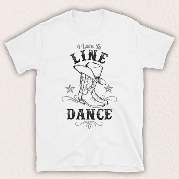 I Love To Line Dance Country Barn Dance Western Inoffizielles Herren T-Shirt Wähle aus 15 Farboptionen