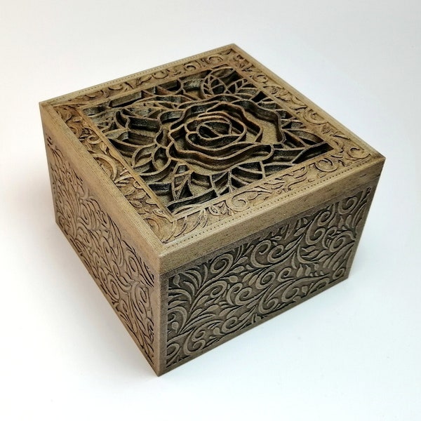 Enchanted rose music box. Several melodies. Jewelry music box. Jeweler music box