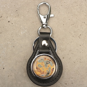 Worked Graffiti Key Fob - Marbled Fordite Style Keychain