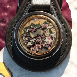 Worked Graffiti Key Fob - Marbled Fordite Style Keychain