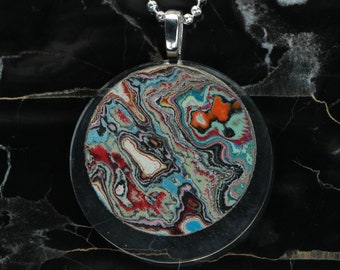 Polished Graffiti Paint Necklace on a Ball Chain Necklace - Reclaimed Street Art