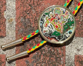 Gemstone Graffiti Bolo Tie - Refined Street Art Lariat Necktie