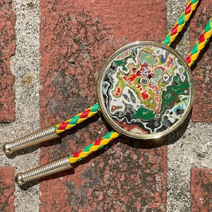 Gemstone Graffiti Bolo Tie - Refined Street Art Lariat Necktie