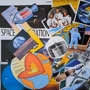 Vintage Space Ephemera Pack: Astronomy Collage Journal Crafts 30 PC