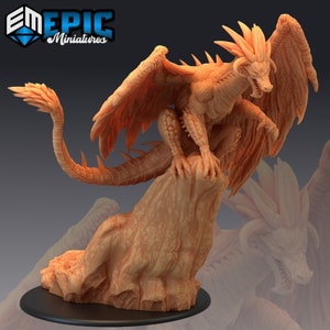 Mercury Dragon | Epic Miniatures | Burning Lands | 3d Printed | 4k Resin | DnD | Tabletop | RPG | Fantasy | Gamer Gift