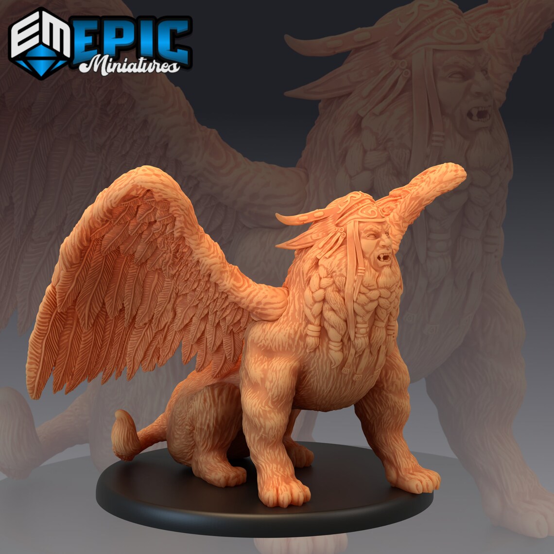 Androsphinx Figure / Male Sphinx Miniature / Flying Sphinx | Etsy