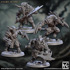 Minotaur Miniatures | Artisan Guild  | Rise of the Beastmen | 3d Printed | 4k Resin | DnD | Tabletop | RPG | Fantasy | 32mm
