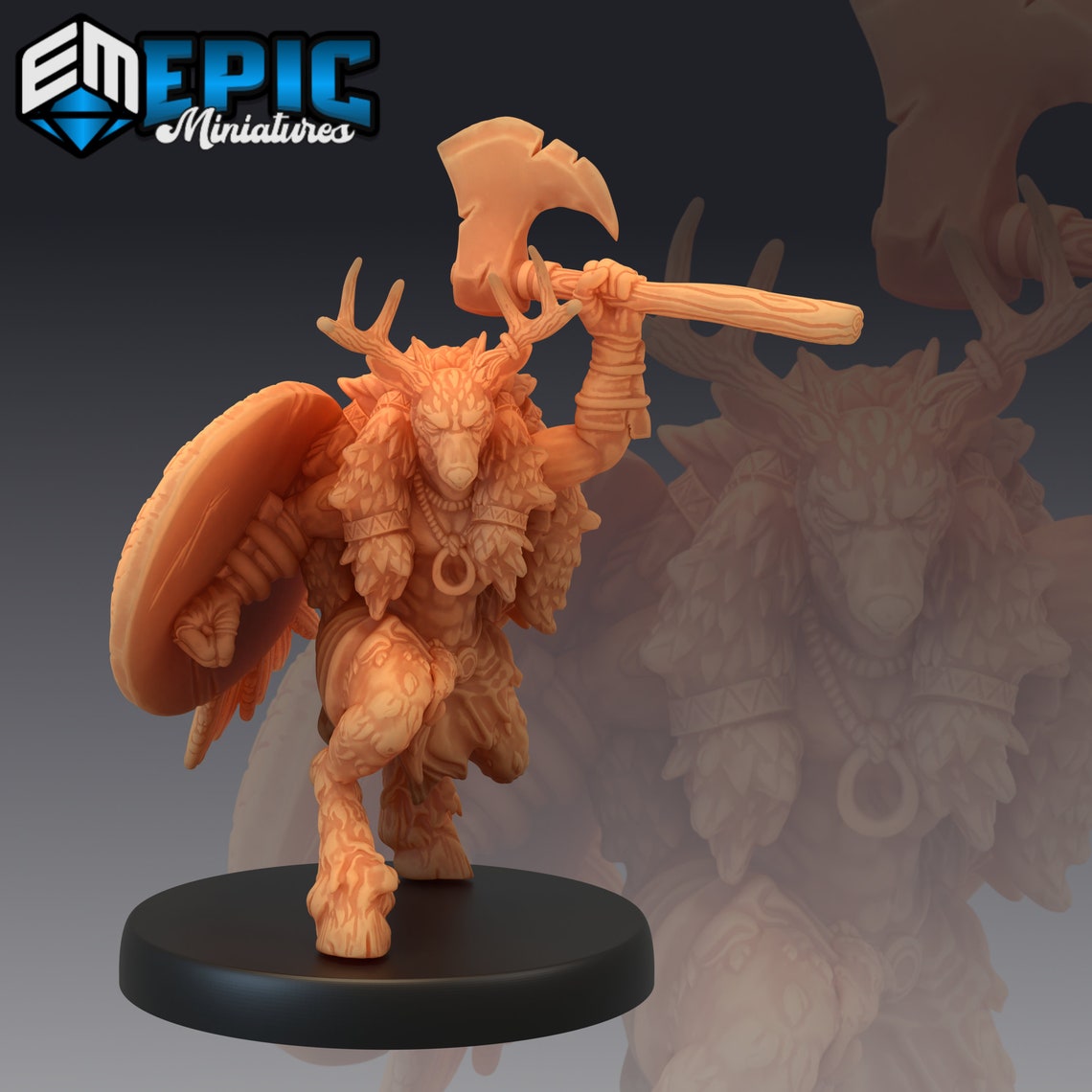 Deerfolk / Shapeshifter / Druid Epic Miniatures Barbarian Etsy