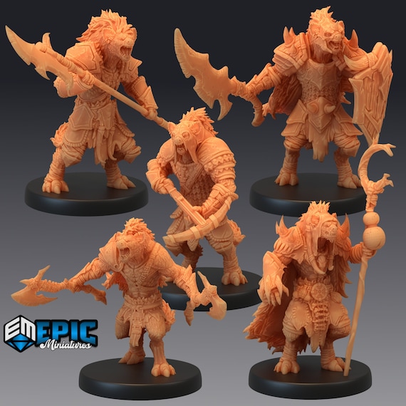 Gnoll Miniatures Epic Miniatures Green Siege 3d Printed 4k Resin Dnd  Tabletop RPG Fantasy Gamer Gift 