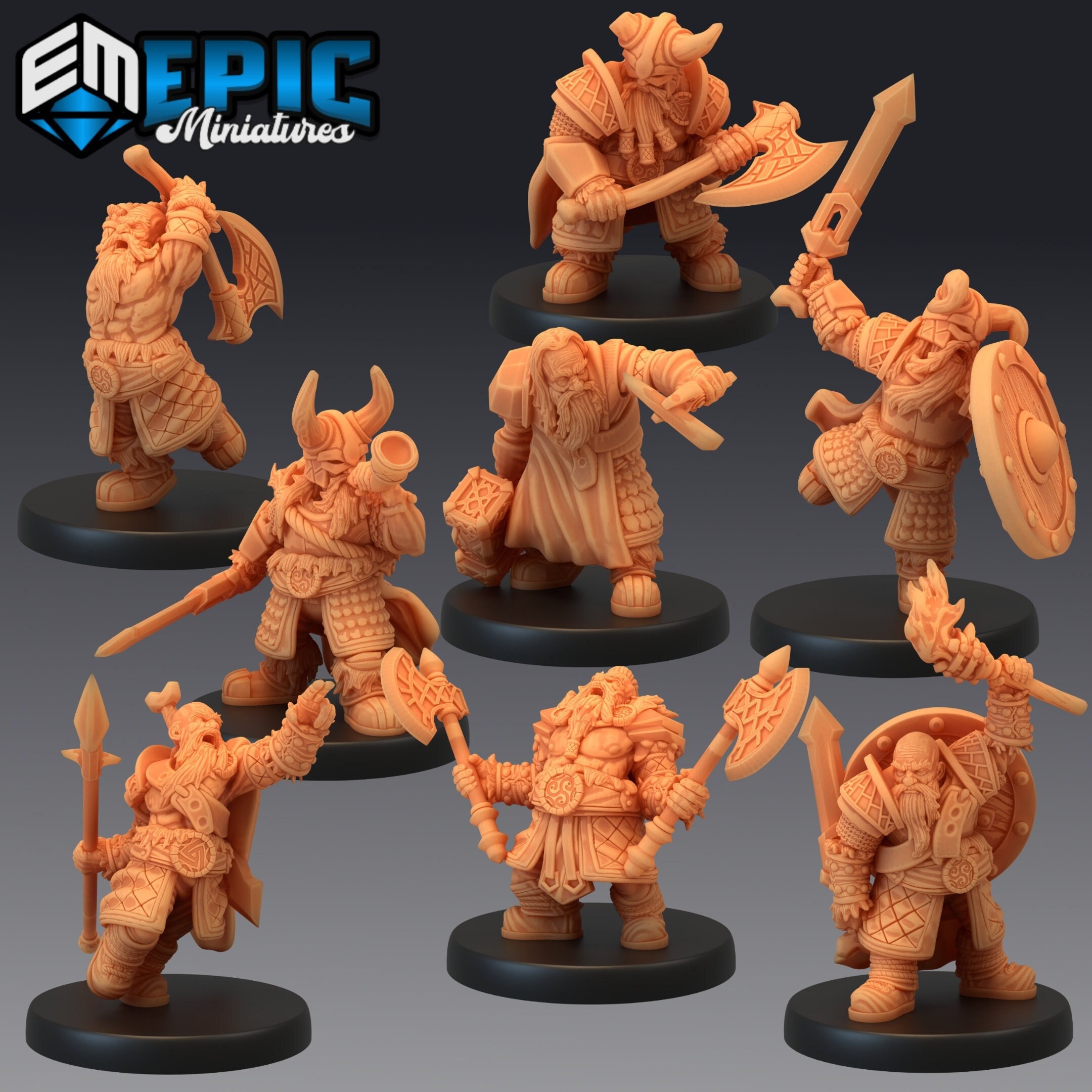 Dwarf Army | Epic Miniatures | Dwarven Mines | 3d Printed | 4k Resin | DnD | Tabletop | RPG | Fantasy | Gamer Gift