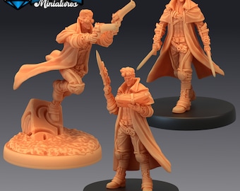 Adventure Isaac / Gun-slinging Artificer | Epic Miniatures | Steam Constructs | 3d Printed | 4k Resin | DnD | Tabletop