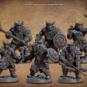 Orc Fighters | Artisan Guild  | Nomad Orr&#39;ugs | 3d Printed | 4k Resin | DnD | Tabletop | RPG | Fantasy | 32mm
