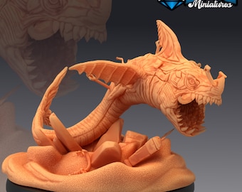 Sand Shark | Epic Miniatures | Sands Of Destiny | 3d Printed | 4k Resin | DnD | Tabletop | RPG | Fantasy | Gamer Gift