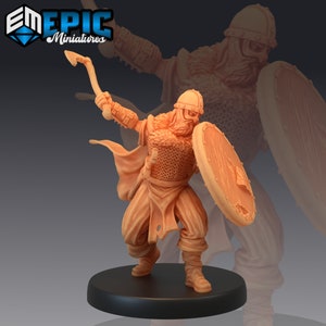 Viking Warrior Shield | Epic Miniatures | Norse Raiders | 3d Printed | 4k Resin | DnD | Tabletop | RPG | Fantasy | Gamer Gift