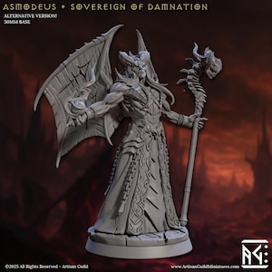 Cambion Wizard\Sorcerer | Artisan Guild  | The Infernal Legion | 3d Printed | 8k+ Resin | DnD | Tabletop | RPG | Fantasy | 32mm Scale