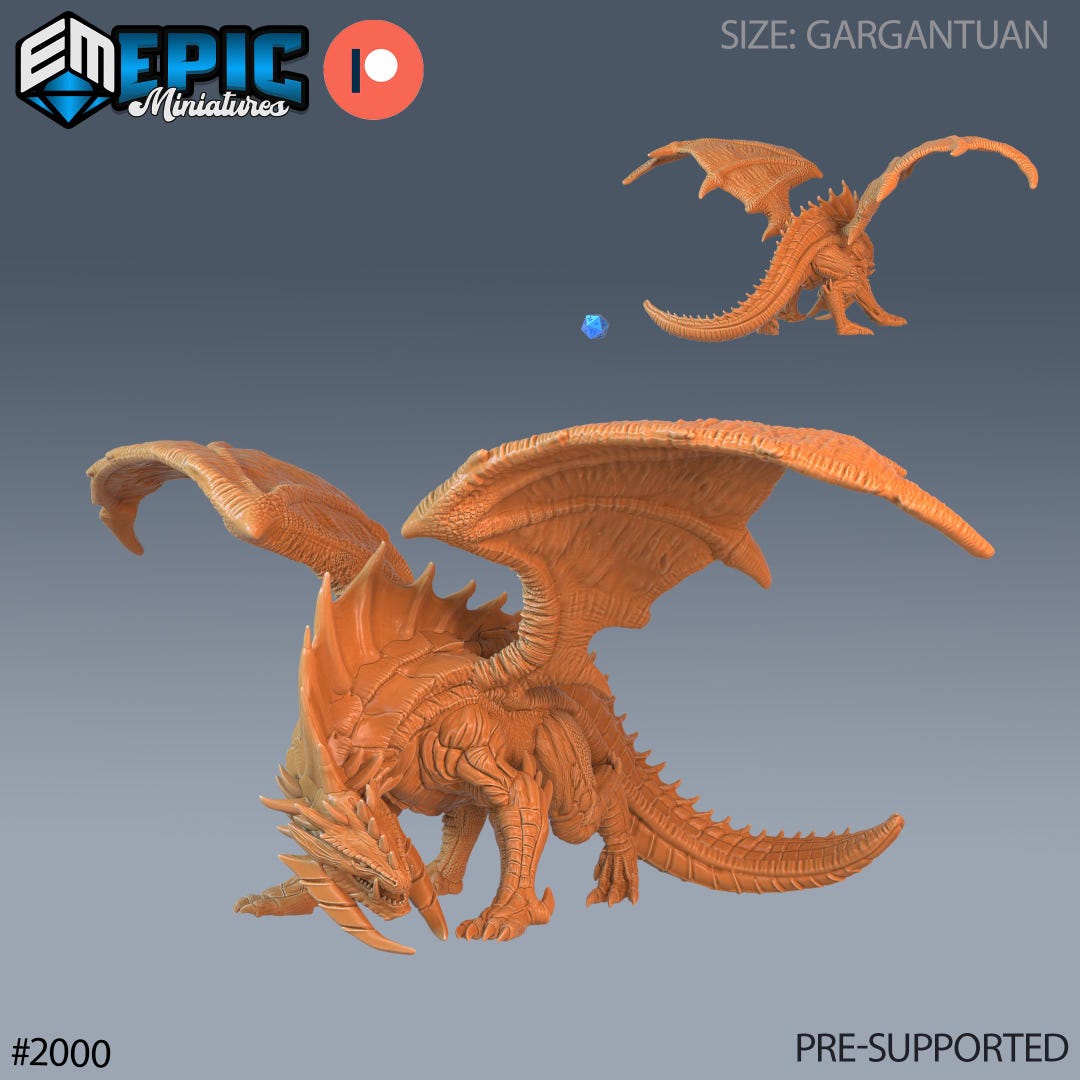 Adamantine Dragon | Epic Miniatures | Dwarven Mines | 3d Printed