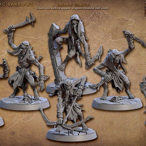 Ghouls | Undead Miniature | Artisan Guild | Horrors of Rodburg Barrows | 3d Printed | 4k Resin | DnD | Tabletop | RPG | Fantasy | 32mm