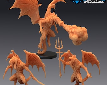 Draconic Demon Green / Winged Devil | Epic Miniatures | Elven Grace | 3d Printed | 4k Resin | DnD | Tabletop | RPG | Fantasy | Gamer Gift
