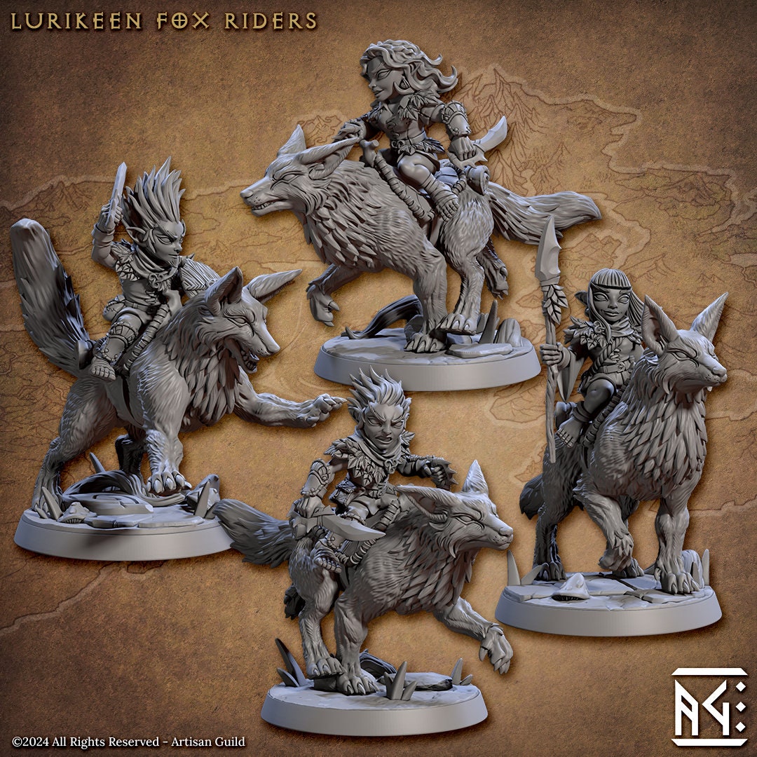 Gnome Fox Riders | Artisan Guild | Deeproot Lurikeens | 3d Printed