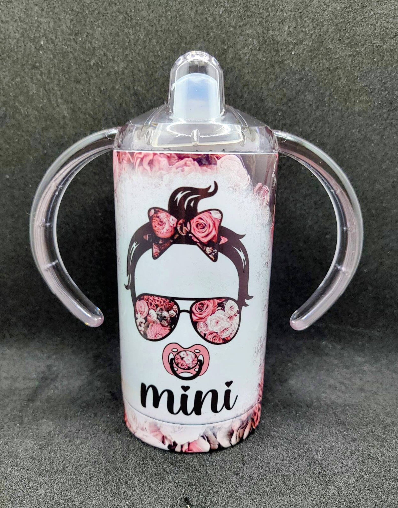Mama and Mini Tumblers. Sippy Cup Tumbler. Messy Bun Mama. Etsy