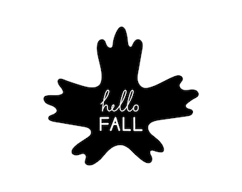 Hello Fall Leaf SVG: Hand Lettering, Cricut Silhouette File