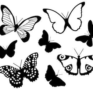 Butterfly Svg Bundle, Butterflies Svg, Butterfly Clipart, Butterfly Silhouette, Png Download, Svg Cut Files, Commercial Use