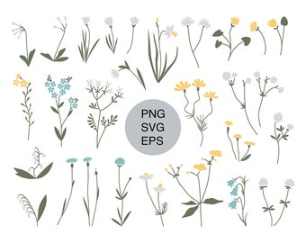 Wildflower SVG Bundle: Flower Clipart, PNG, EPS (Commercial Use)
