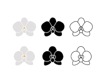 Hand Drawn Orchid Flower SVG: Floral Cut File, Clipart (Commercial Use)