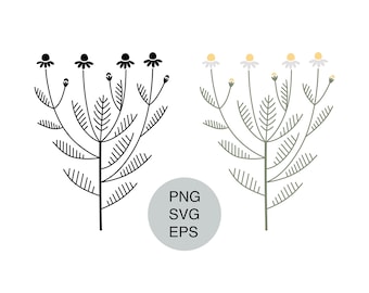 Chamomile SVG: Hand-Drawn Wildflower Clipart (Commercial Use)