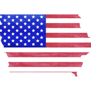 Iowa State Map Print: American Flag Watercolor (Instant Download)