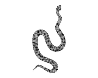 Hand Drawn Snake SVG: Python Reptile Cut File (Commercial Use)