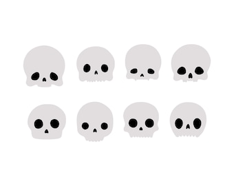 Hand Drawn Halloween Skull Clipart: SVG, PNG, EPS (Commercial Use)