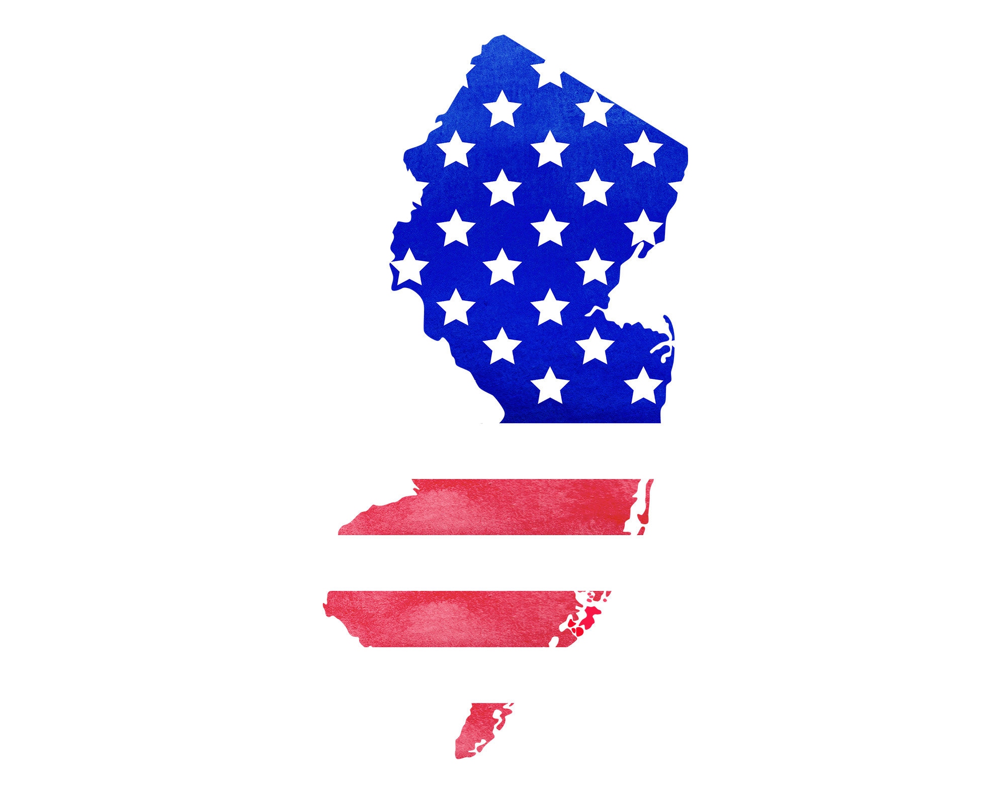 New Jersey State Map, Sublimation Designs, New Jersey Print, American ...