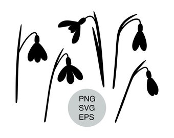 Snowdrop Flower SVG: Spring Wildflower Cut File (Commercial Use)