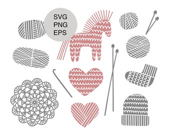 Knitting & Crochet SVG Bundle: Crafting Clipart (Commercial Use)