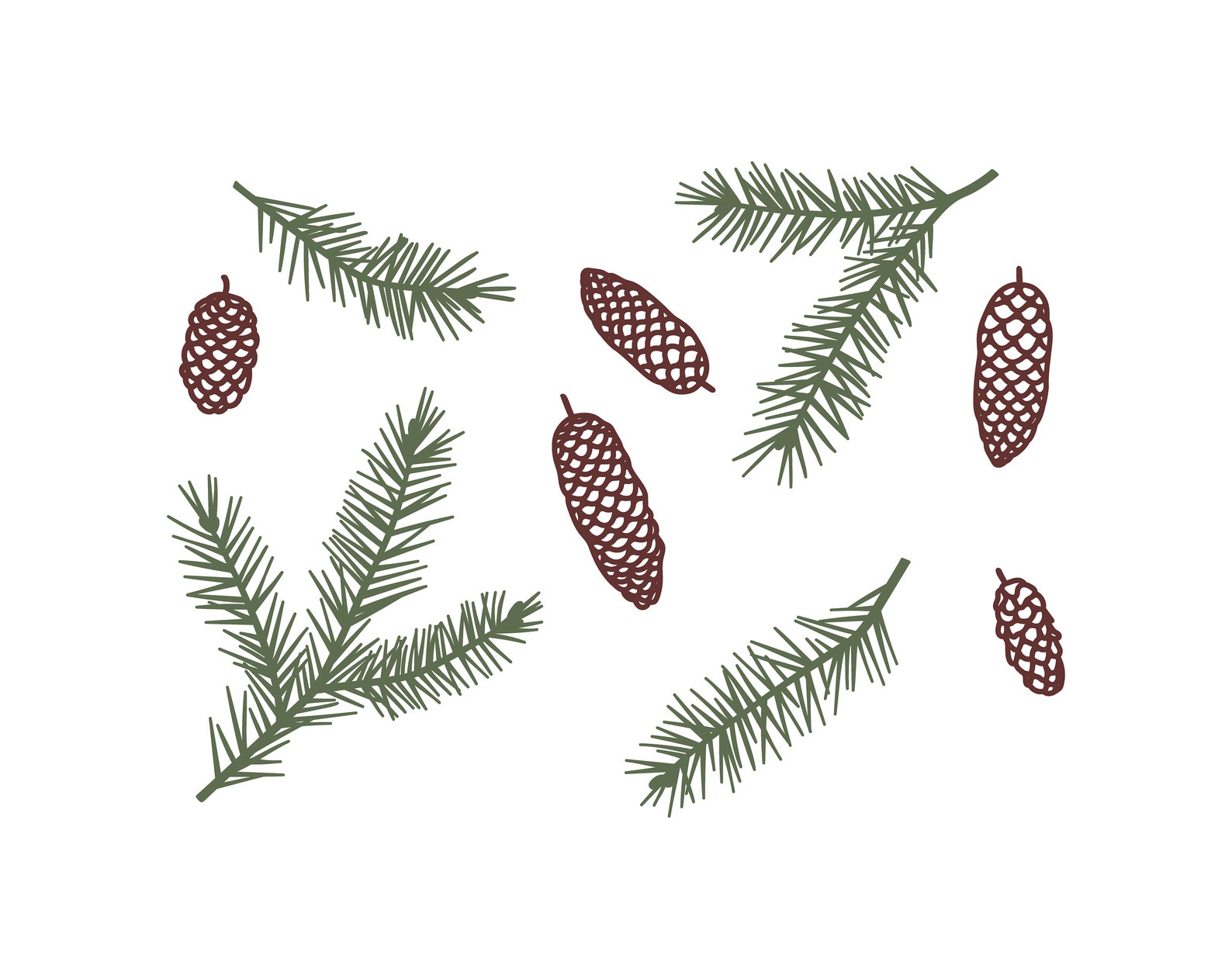 Tannenzweig SVG, EPS, PNG download, Tannenzapfen, Weihnachtsbaum