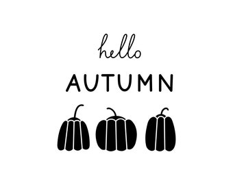 Hello Autumn SVG: Hand-Lettered Fall Sign Clipart (Commercial Use)