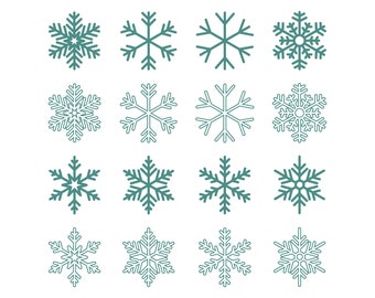 Snowflake SVG Set: Winter Clipart, Christmas Cut File (Digital Download)