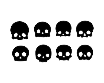 Halloween Skull Clipart: Hand Drawn SVG, PNG, EPS (Commercial Use)
