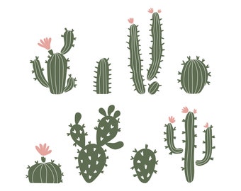 Cactus SVG Bundle: Funny Plant Graphics, Commercial Use