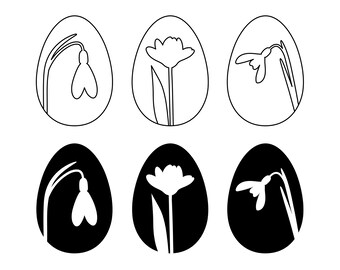 Floral Easter Egg SVG: Hand Drawn Flower Ornament (Commercial Use)