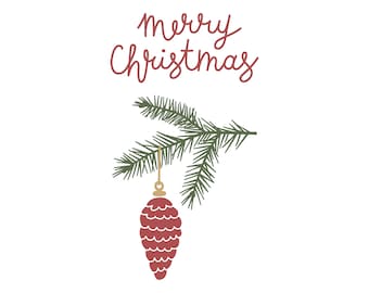 Merry Christmas Svg, Christmas Clipart, Fir Branch SVG, Christmas Baubles, Hand Lettered Svg, Png download, Cut File, Commercial Use