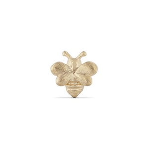 16 Gauge Solid Gold Honey Bee Stud Earring, 16G Bee Cartilage Stud, 14K Gold Flat Back Stud, Nap Earring, Gold Sleeper Earring-5mm 6.5mm 8mm