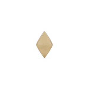 16 Gauge 14K Gold Rhombus Flat Back Stud Internally Threaded Earring